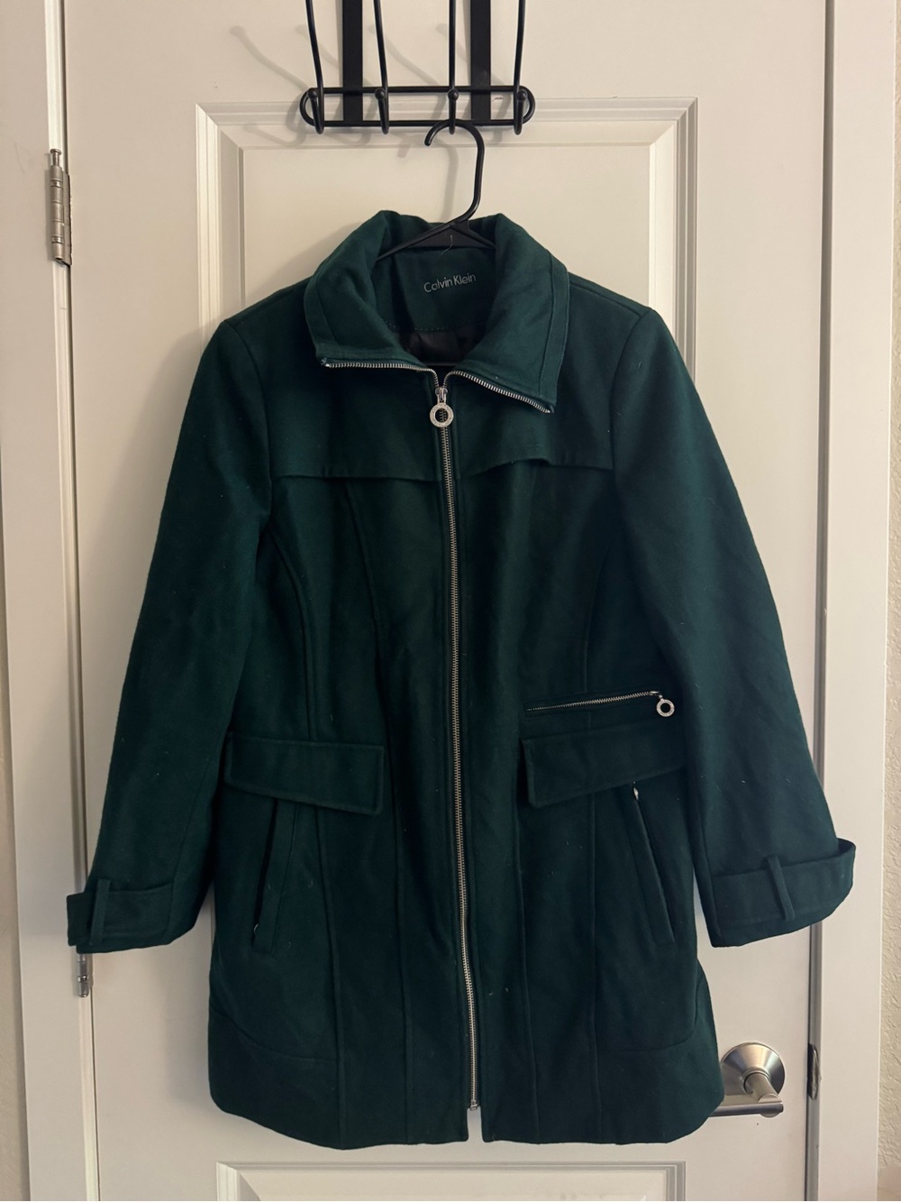 Calvin Klein Women's Green Wool Winter Coat Like New